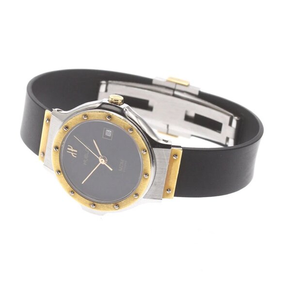 HUBLOT MDM Classic 1391.2 K18YGBezel Date Black Dial Quartz Ladies Watch - Picture 1 of 11